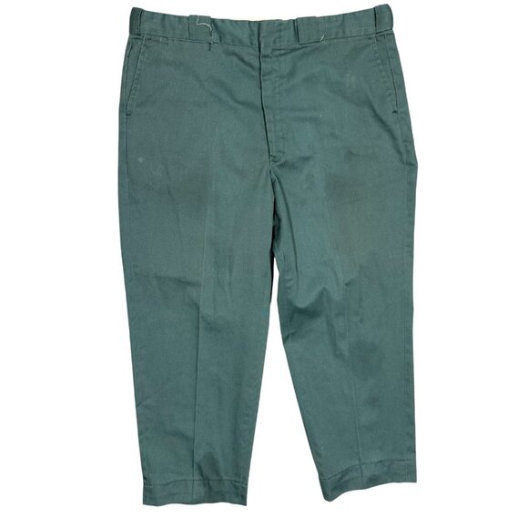 Vintage 60s 70s Koratron Work Pants Lightning Zipper 38x27 - Picture 1 of 12